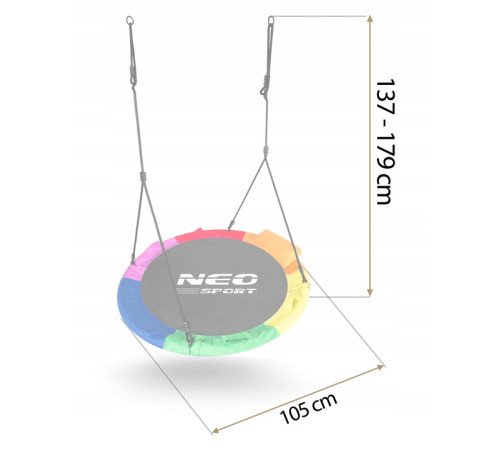 Гойдалка-гніздо Neo-Sport Swingo 100 см, різнокольорова