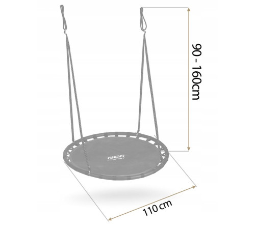Гойдалка Neo-Sport Swingo Гніздо лелеки 110 см, чорна