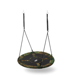 Гойдалка-гніздо кругла NB5032 ŚR.110 CM NILS CAMP - зелений камуфляж 