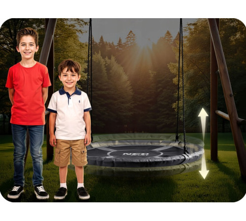 Гойдалка Neo-Sport Swingo Гніздо лелеки 100 см, чорно-сіра