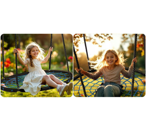 Гойдалка Neo-Sport NS-104 Гніздо лелеки 100 см, блакитний