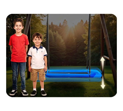 Huśtawka bocianie gniazdo prostokątna Neo-Sport Swingo 110 x 70 cm