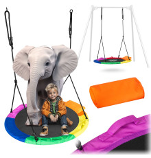 Huśtawka bocianie gniazdo Swingo XXL wielokolorowa 120 cm