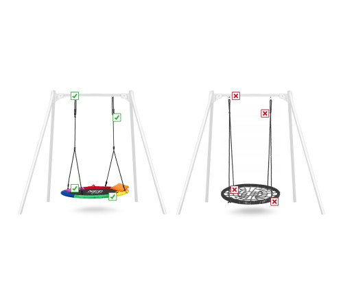 Huśtawka bocianie gniazdo Swingo XXL wielokolorowa 120 cm