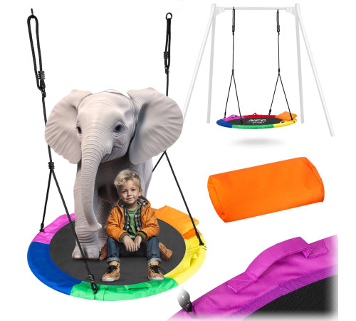 Гойдалка-гніздо Neo-Sport Swingo XXL 120 см, різнокольорова