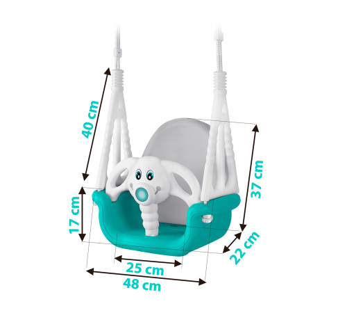 Гойдалка 3-в-1 Слоник Ricokids бірюзова