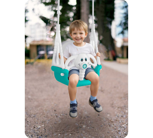 Гойдалка 3-в-1 Слоник Ricokids, 130 х 162 см - бірюзово-біла Гойдалка 3-в-1 Слоник Ricokids, 130 х 162 см - бірюзово-біла