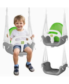 Гойдалка одномісна 3-в-1 Ricokids 130 х 162 см - сіро-зелена