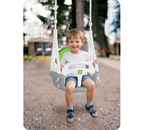 Гойдалка одномісна 3-в-1 Ricokids 130 х 162 см - сіро-зелена