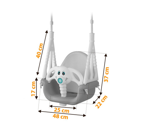 Гойдалка 3-в-1 Слоник Ricokids сіра