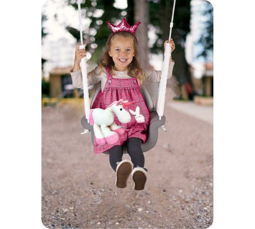 Гойдалка 3-в-1 Слоник Ricokids, 130 х 162 см - сіро-біла Гойдалка 3-в-1 Слоник Ricokids, 130 х 162 см - сіро-біла