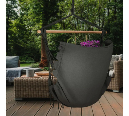 Бразильське крісло-гамак Outtec Boho Sois XXL, графітовий Бразильське крісло-гамак Outtec Boho Sois XXL, графітовий