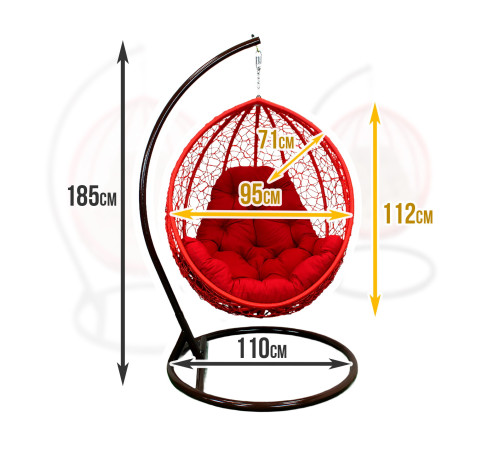 Крісло‑кокон підвісне GreenGard Наомі, червоне