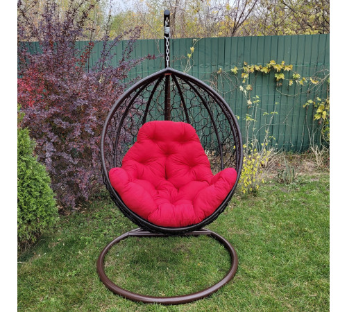 Крісло‑кокон підвісне GreenGard Наомі 101, коричнево-червоне