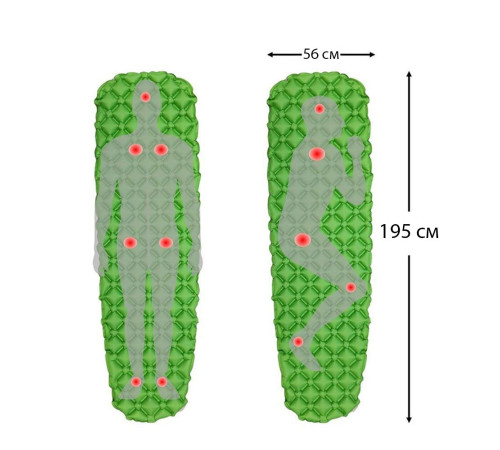 Надувний карімат похідний, туристичний WCG для кемпінгу (зелений)