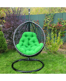 Крісло‑кокон підвісне GreenGard Графіт 106, чорно-зелене