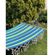 Гамак двомісний з планкою WCG BALI 200 х 150 см синьо-зелений