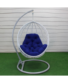 Крісло‑кокон підвісне GreenGard Ніколь 103, біло-синє