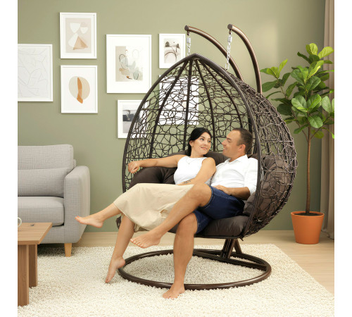 Крісло‑кокон підвісне GreenGard Венге, коричневе