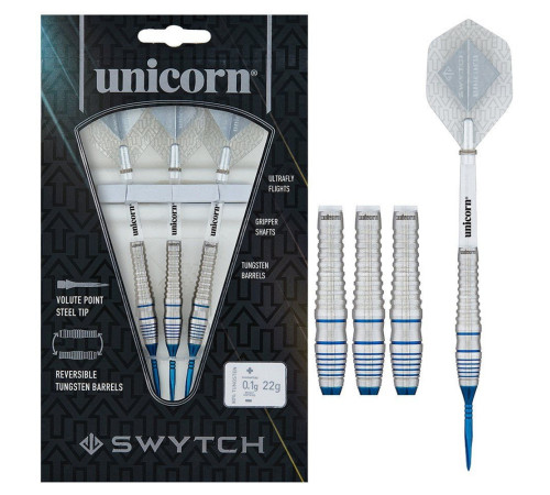 Дротики для дартсу Unicorn Swytch Blue 80% – 3 шт.