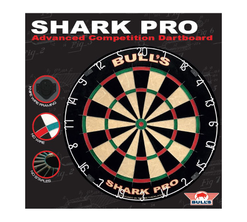 Сизалевий дартборд Bull's Shark Pro 45 см