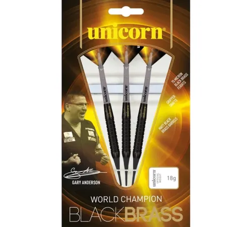 М'які дротики Unicorn WC Black Brass Gary Anderson, 3 шт