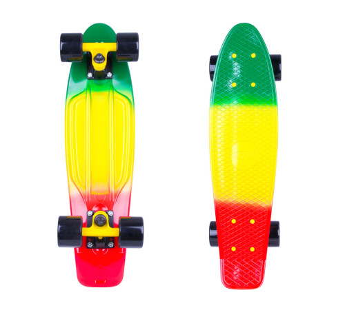 Скейтборд WORKER Sunbow 22" ABEC-7 - Green-Yellow-Red