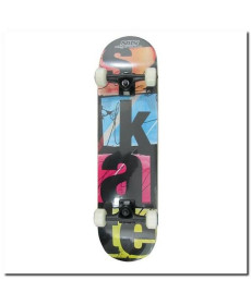 Скейтборд CR3108SA SKATE NILS EXTREME - чорний з барвистими вставками 