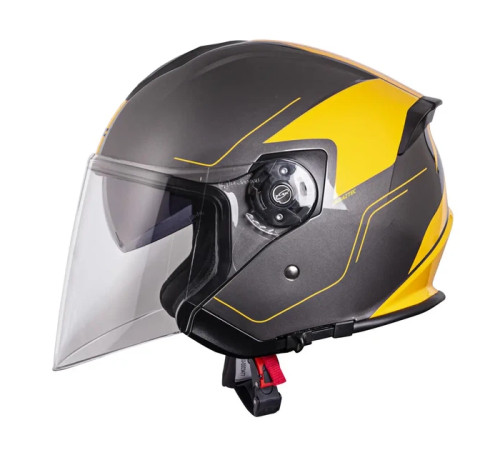 Шолом мотоциклетний W-TEC V586 Urbaztec розмір XS 53-54 см, жовто-сірий