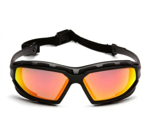 Окуляри захисні з ущільнювачем Pyramex Highlander-PLUS Anti-Fog, червоні