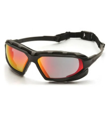 Окуляри захисні з ущільнювачем Pyramex Highlander-PLUS Anti-Fog, червоні