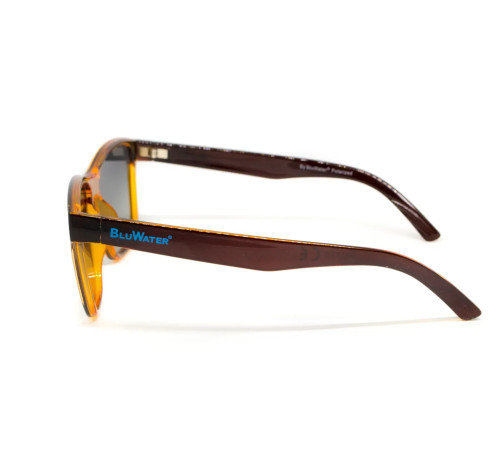 Окуляри поляризаційні BluWater Saltee Polarized, сірі з градієнтом лінзи в коричневій напівпрозорій оправі
