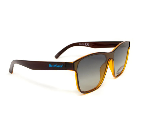 Окуляри поляризаційні BluWater Saltee Polarized, сірі з градієнтом лінзи в коричневій напівпрозорій оправі
