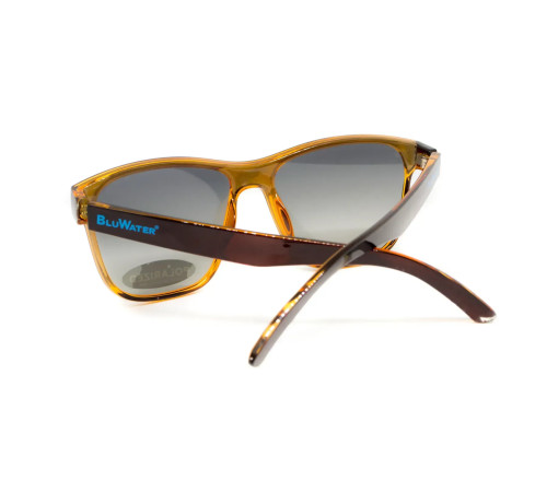 Окуляри поляризаційні BluWater Saltee Polarized, сірі з градієнтом лінзи в коричневій напівпрозорій оправі