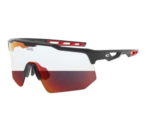 Окуляри захисні GOG Loki Photochromic Cat.0-3, чорно-червоні