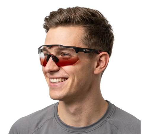 Окуляри захисні GOG Loki Photochromic Cat.0-3, чорно-червоні