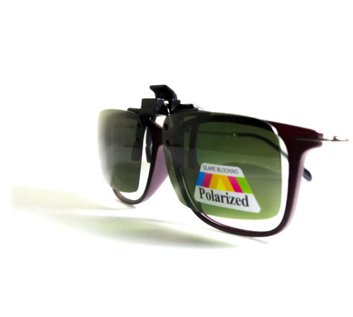 Полярізаційна накладка на окуляри, темно-зелена Полярізаційна накладка на окуляри, темно-зелена