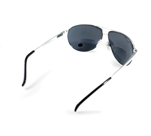 Окуляри захисні з біфокальною лінзою Global Vision Aviator Bifocal (+2.5) сірі