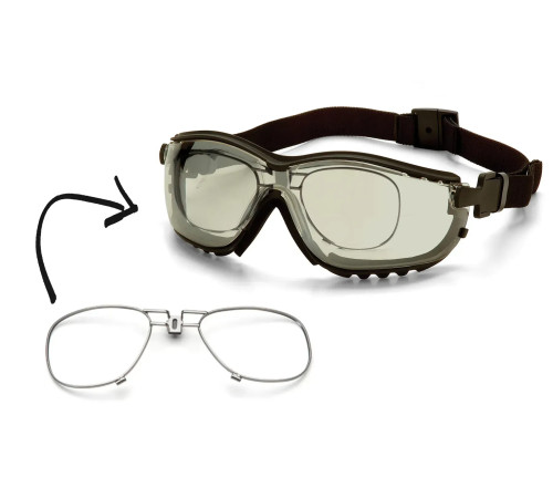 Окуляри захисні з ущільнювачем Pyramex V2G+RX Anti-Fog, світло-коричневі з діоптрійною вставкою Окуляри захисні з ущільнювачем Pyramex V2G+RX Anti-Fog, світло-коричневі з діоптрійною вставкою