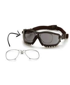 Окуляри захисні з ущільнювачем Pyramex V2G+RX (gray) Anti-Fog, сірі окуляри з діоптрійною вставкою в комплекті