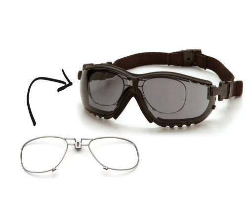 Окуляри захисні з ущільнювачем Pyramex V2G+RX (gray) Anti-Fog, сірі окуляри з діоптрійною вставкою в комплекті Окуляри захисні з ущільнювачем Pyramex V2G+RX (gray) Anti-Fog, сірі окуляри з діоптрійною вставкою в комплекті