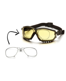 Окуляри захисні з ущільнювачем Pyramex V2G+RX Anti-Fog, жовті з діоптрійною вставкою