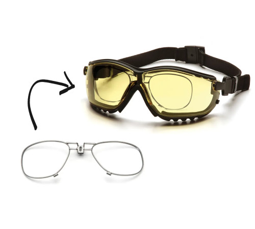 Окуляри захисні з ущільнювачем Pyramex V2G+RX Anti-Fog, жовті з діоптрійною вставкою Окуляри захисні з ущільнювачем Pyramex V2G+RX Anti-Fog, жовті з діоптрійною вставкою