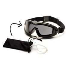 Окуляри захисні з ущільнювачем Pyramex V2G-XP + RX Anti-Fog, cірі з діоптрійною вставкою