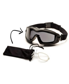 Окуляри захисні з ущільнювачем Pyramex V2G-XP + RX Anti-Fog, cірі з діоптрійною вставкою