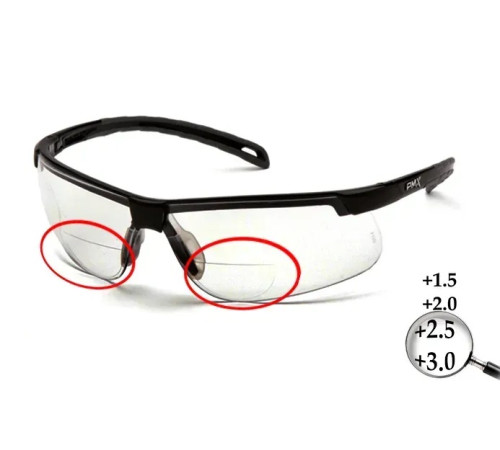 Окуляри захисні біфокальні Pyramex Ever-Lite Bifocal (+2.5), прозорі Окуляри захисні біфокальні Pyramex Ever-Lite Bifocal (+2.5), прозорі