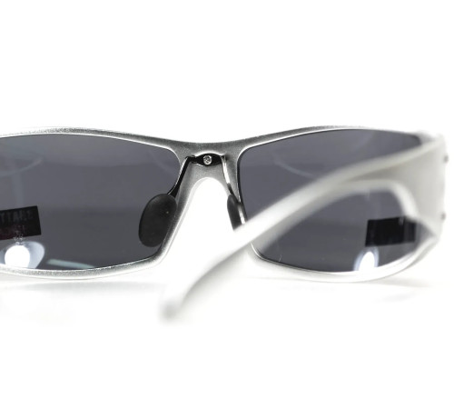 Окуляри захисні в металевій оправі Global Vision Bad-Ass-2 Silver (gray), сірі