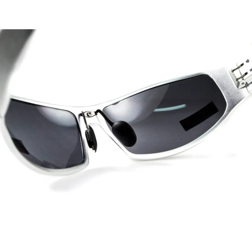 Окуляри захисні Global Vision BAD-ASS-1 Silver, чорні