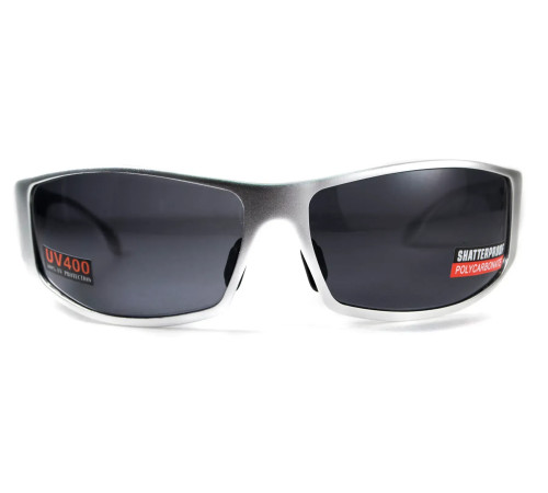 Окуляри захисні Global Vision BAD-ASS-1 Silver, чорні