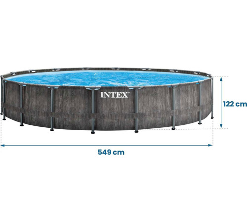 Басейн каркасний 21в1 INTEX 126744, 549 x 122 см, темно-сірий Басейн каркасний 21в1 INTEX 126744, 549 x 122 см, темно-сірий